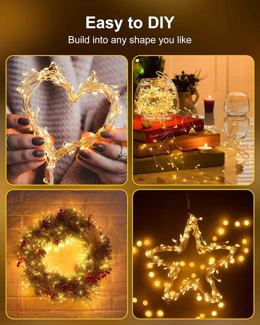 Luminoak Fairy Lights Battery Operated – Cozy Bedroom Decor, Warm White String Lights for Living Room Aesthetic and Home Ambiance