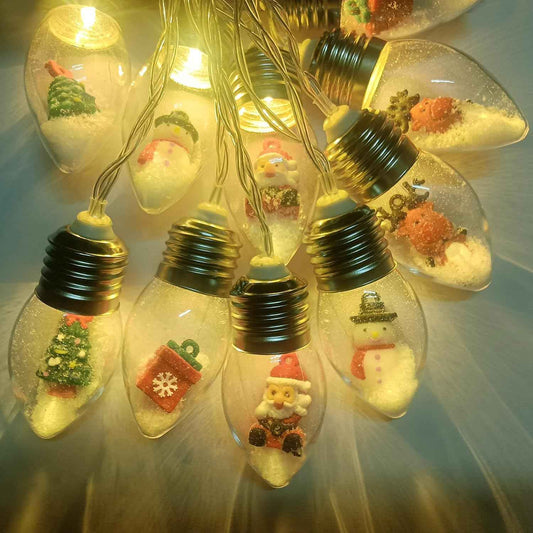 Aomike LED Snow Globe Lights – Affordable Stocking Stuffer and Secret Santa Present, 6.8ft Battery String Warm White