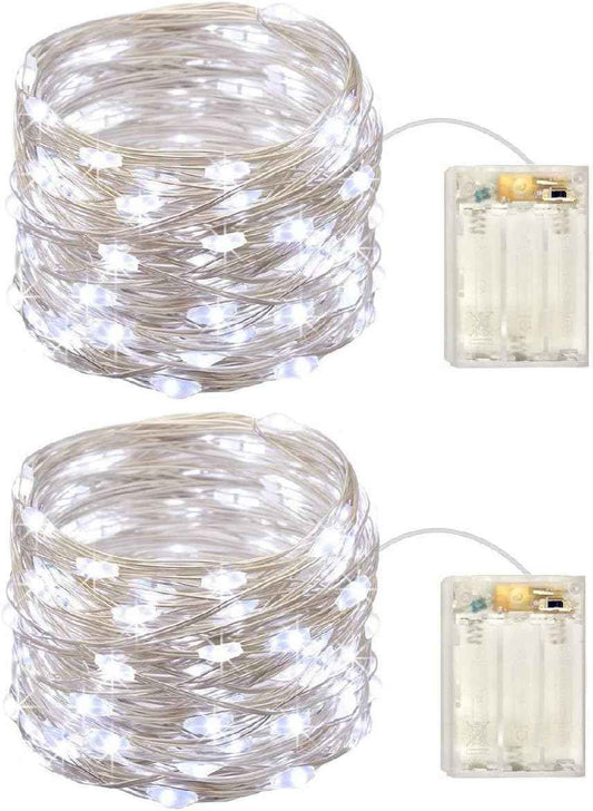 LumifyLiving LED String Lights – Warm Aesthetic Home Lighting for Living Room and Shelf Decor, 2-Pack 50 Micro LEDs Flexible Wire