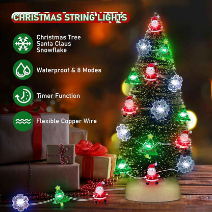 [BRAND] Kids Room Christmas String Lights with Santa Snowflake Shapes – Safe, Cool, and Timer-Controlled Night Light