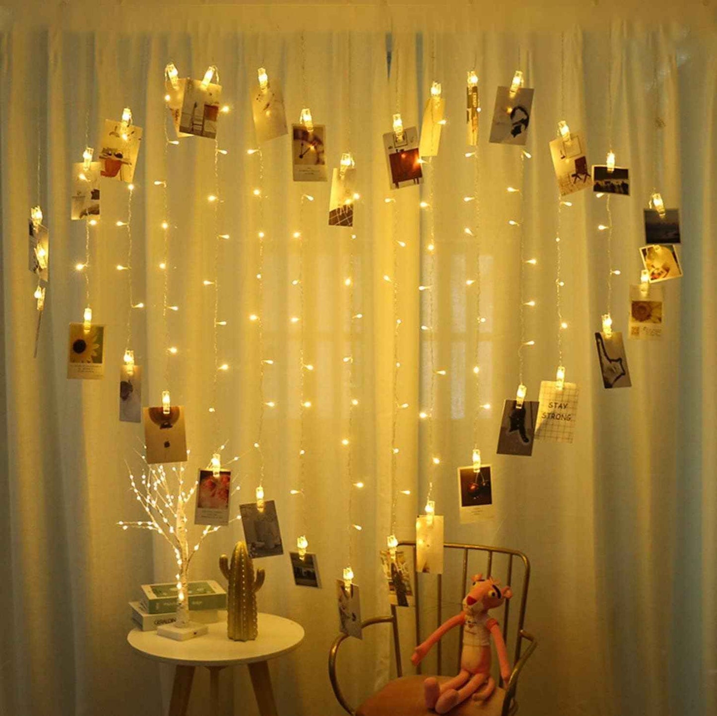 [Brand Name] Transparent Clip Fairy Lights – Understated Scandinavian Wall Decor for Clean Spaces