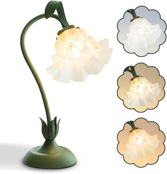Suzuran Lily of the Valley Table Lamp – Vintage Floral Accent for Living Room Side Tables and Cottagecore Bedroom Decor