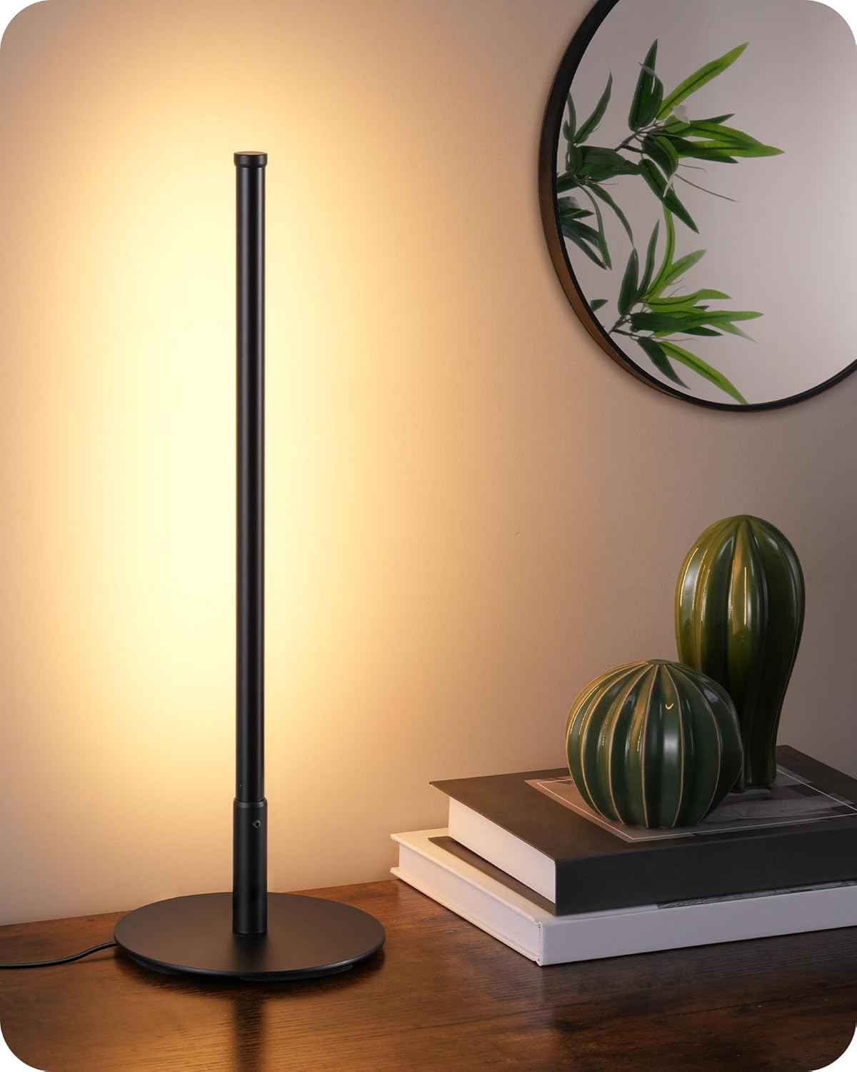 EDISHINE Warm Dimmable Bedside Lamp – Calming Wind-Down Light for Evening Routines