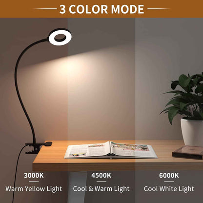 iZELL LED Clip-On Reading Lamp for Kids – Child-Safe Bedside Book Light for Bedroom, Headboard, and Bunk Bed, Eye-Protection Soft Glow