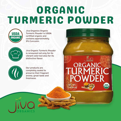 Jiva Organics Organic Turmeric Powder 1lb – Thoughtful Wellness Gift for Mom on Her Birthday or Mother's Day
