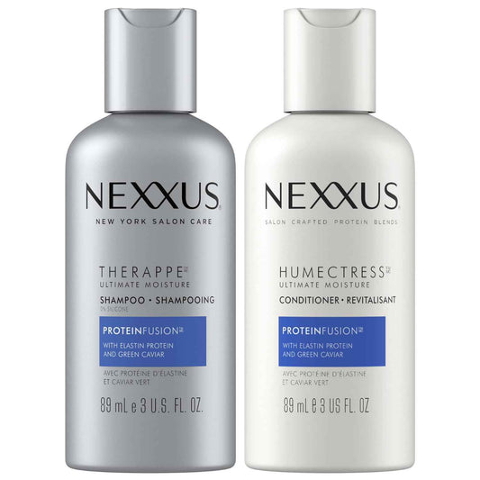 Nexxus Therappe & Humectress Salon-Size Travel Duo – Premium Hair Repair with Elastin & Green Caviar