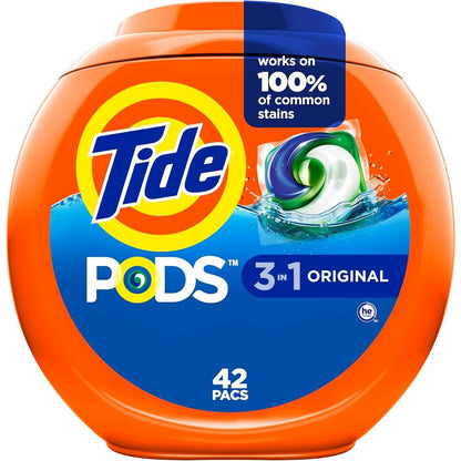Tide PODS Concentrated Laundry Pacs for Uncluttered Laundry Closets – One Tub Replaces Bottles and Powder