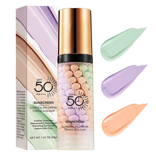 Luness 3-in-1 Face Primer – Streamlined Vanity Essential, One-Step SPF 50 Color Corrector for Clean Routines