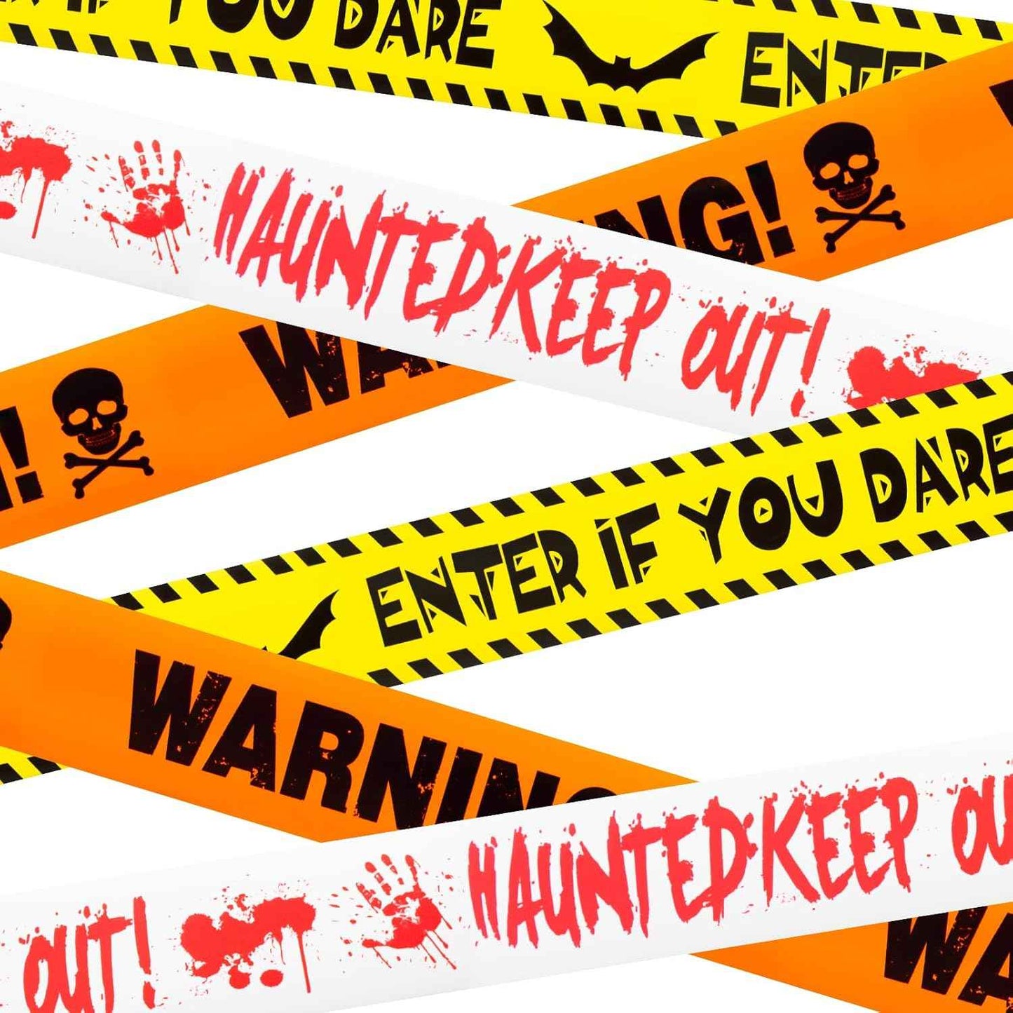 Halloween Caution Tape Roll – Weatherproof Yard and Porch Decoration for Trick-or-Treat Pathways