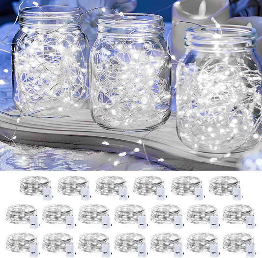GlowNook Twinkle String Lights – Camping and Backyard Party Lights, Portable 7ft 20-Pack for Open-Air Setups