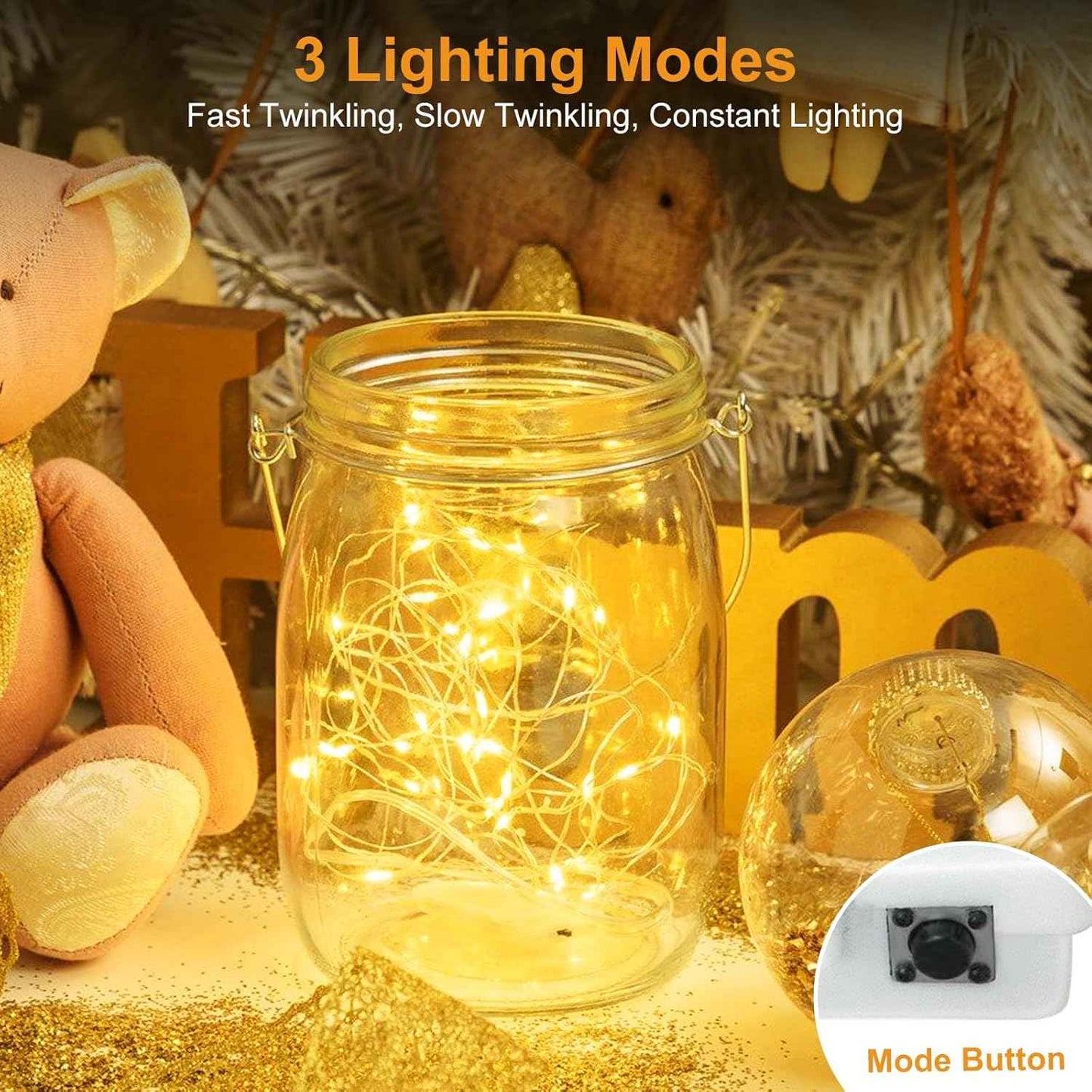 btfarm Fairy Lights 30 Pack Battery Powered – Mini Silver Wire LED String Lights for Vase Wrapping, Mantel Styling, and Home Ambiance, Warm White