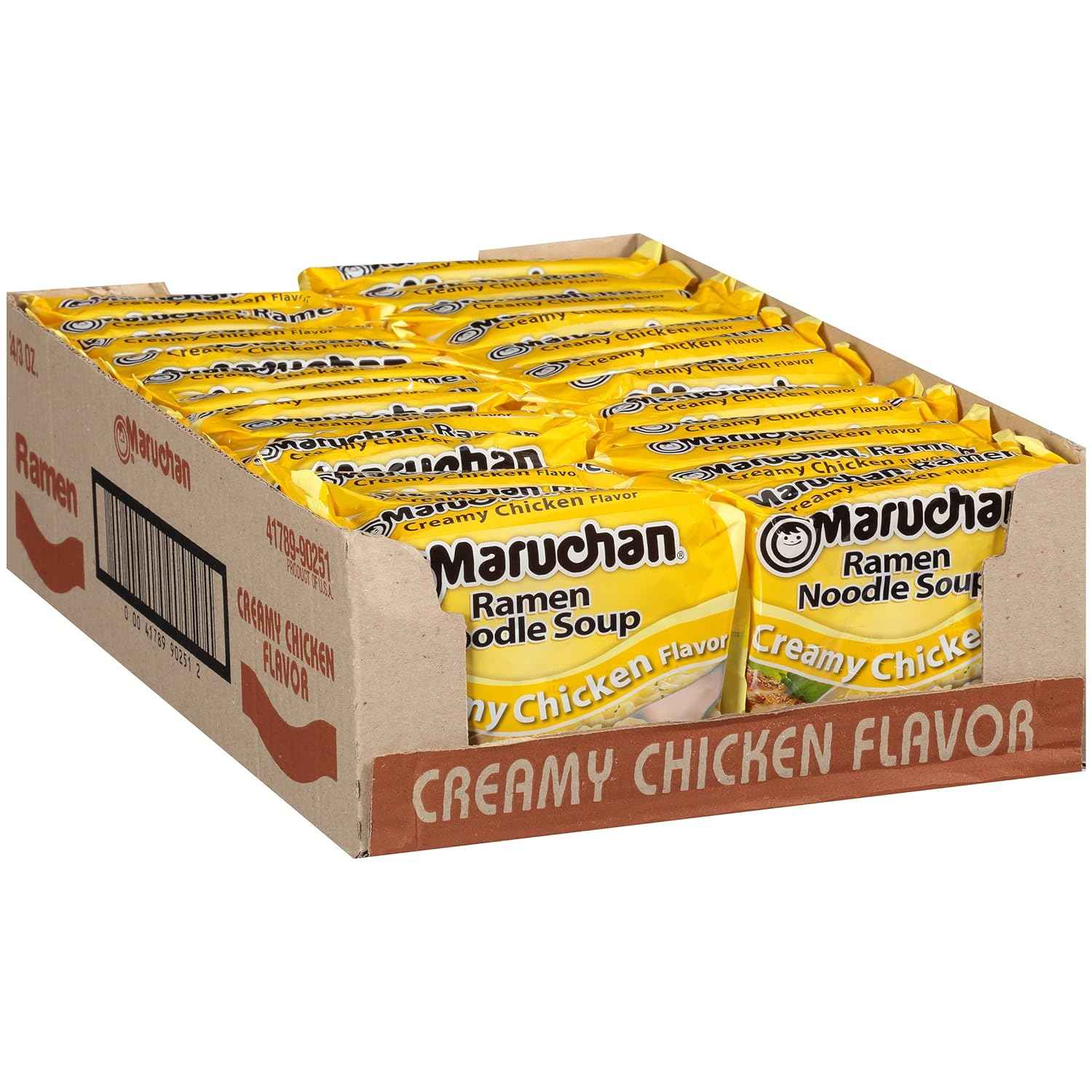 Maruchan Ramen Chicken, Instant Ramen Noodles Desk Lunch for Office, 3-Minute Ready to Eat Meals for Busy Workdays (24 Count)