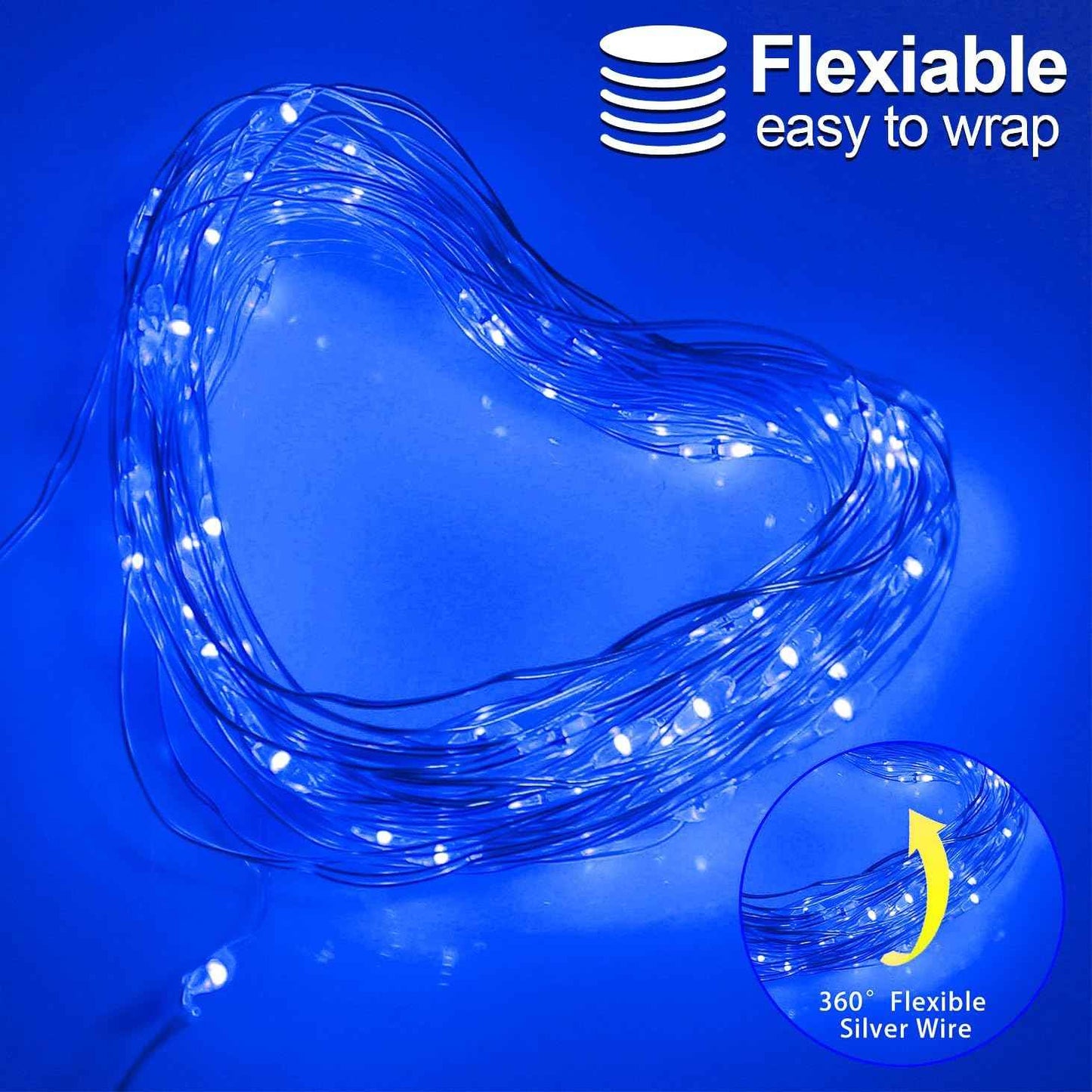 Brightever LED Fairy Lights – Living Room Aesthetic Accent, 2 Pack 33FT Twinkle String Lights Battery Powered