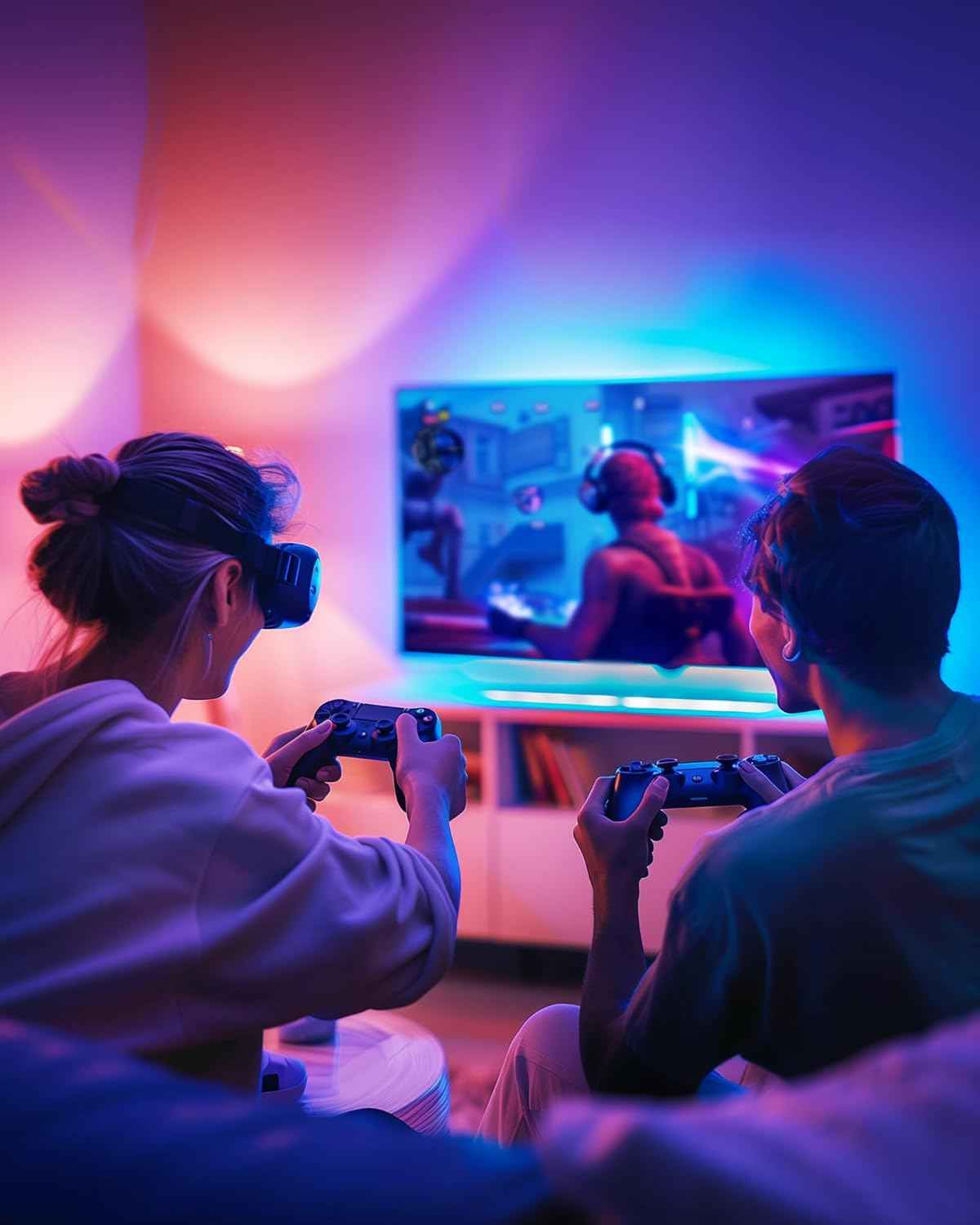 HitLights LED Strip Lights – Cozy Living Room Accent Lighting, Dimmable RGB Tape for Behind TV and Media Wall