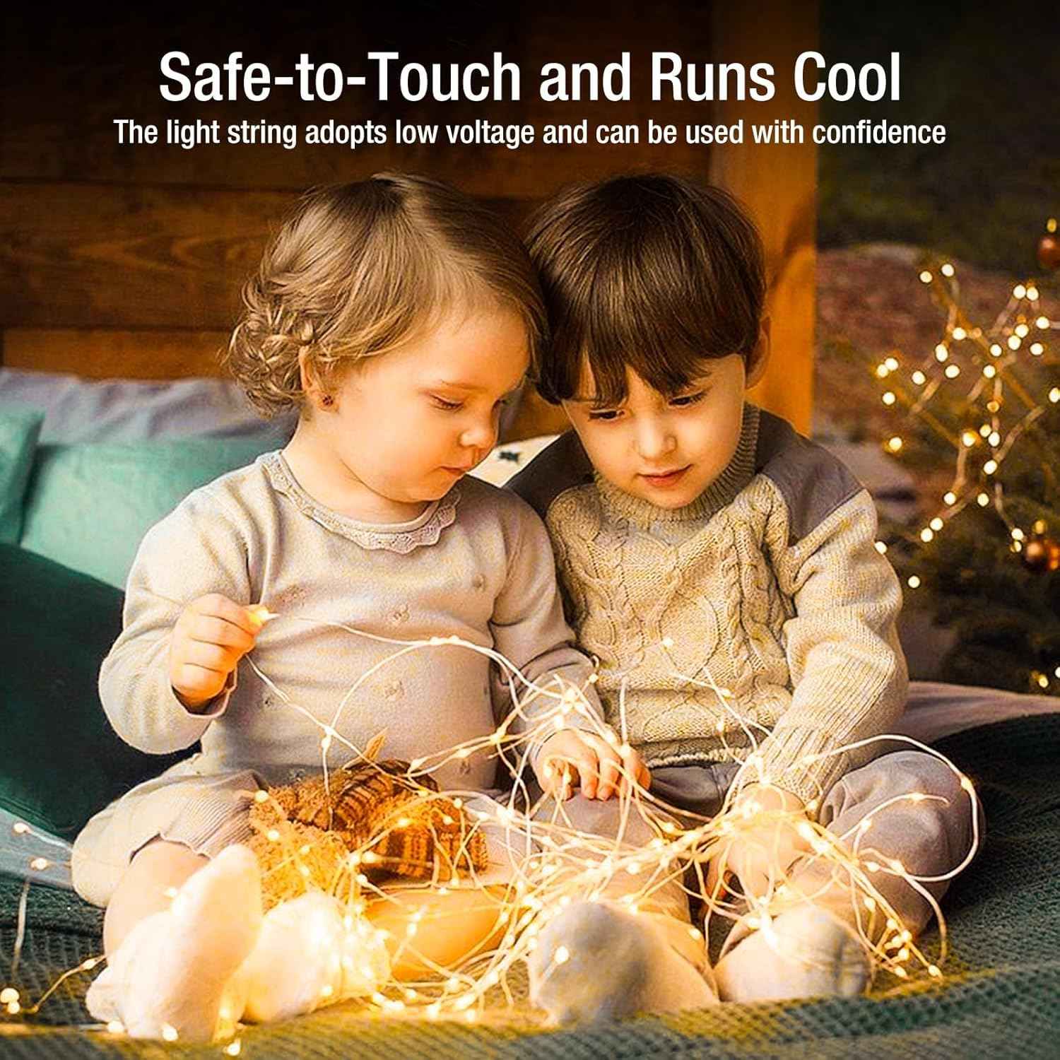 LuceAura Battery Fairy Lights – Warm White Accent Lights for Bookshelves, Mirrors, and Photo Walls, 7ft Bendable Copper Wire Home Decor