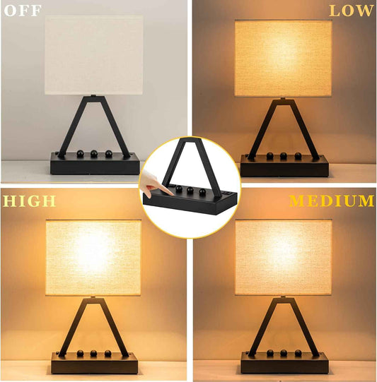 Briever 3-Way Dimmable Study Lamp – Focused Reading Light for Remote Work with USB A Port, AC Outlet and Flicker-Free 2700K LED