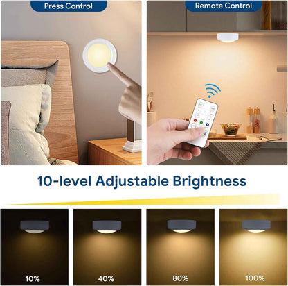 Yiliaw Kids Night Light Pucks – Color-Changing Bedroom Lighting for Nursery and Playroom, Remote Controlled