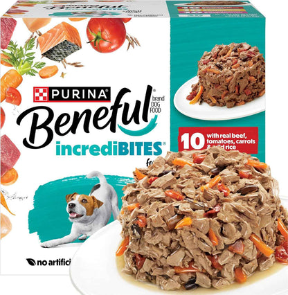 Beneful Purina Small Breed Wet Dog Food Variety Pack – Portable Pre-Portioned Meals for Camping and Kennel Stays, 30 Count