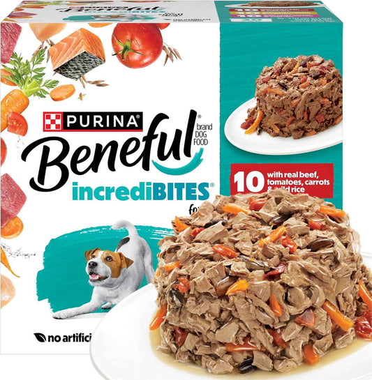 Beneful Purina Small Breed Wet Dog Food Variety Pack – Portable Pre-Portioned Meals for Camping and Kennel Stays, 30 Count