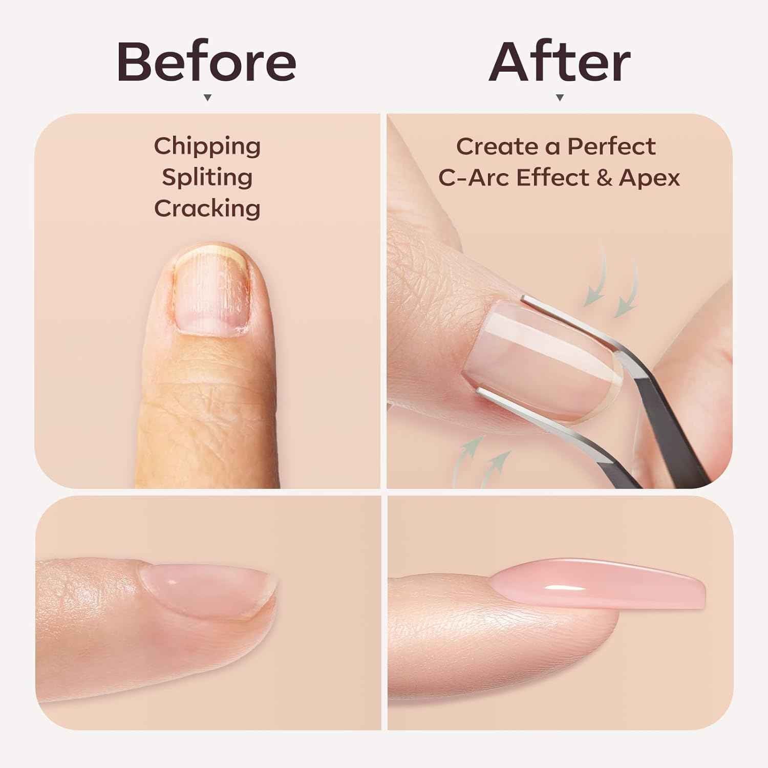 modelones Builder Gel Nail Polish – Premium At-Home Manicure Experience, Salon-Quality Nude-Pink Finish