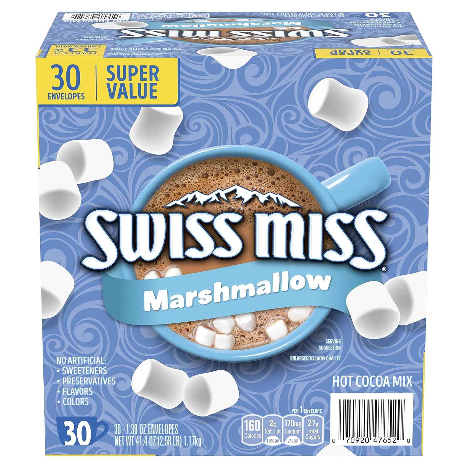 Swiss Miss Hot Cocoa with Marshmallows – Clean-Label Evening Wind-Down Drink for Relaxation Corners