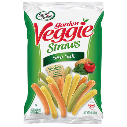 Sensible Portions Garden Veggie Straws – Clean-Finger Office Snack for Desk Drawers, No Residue Crunch