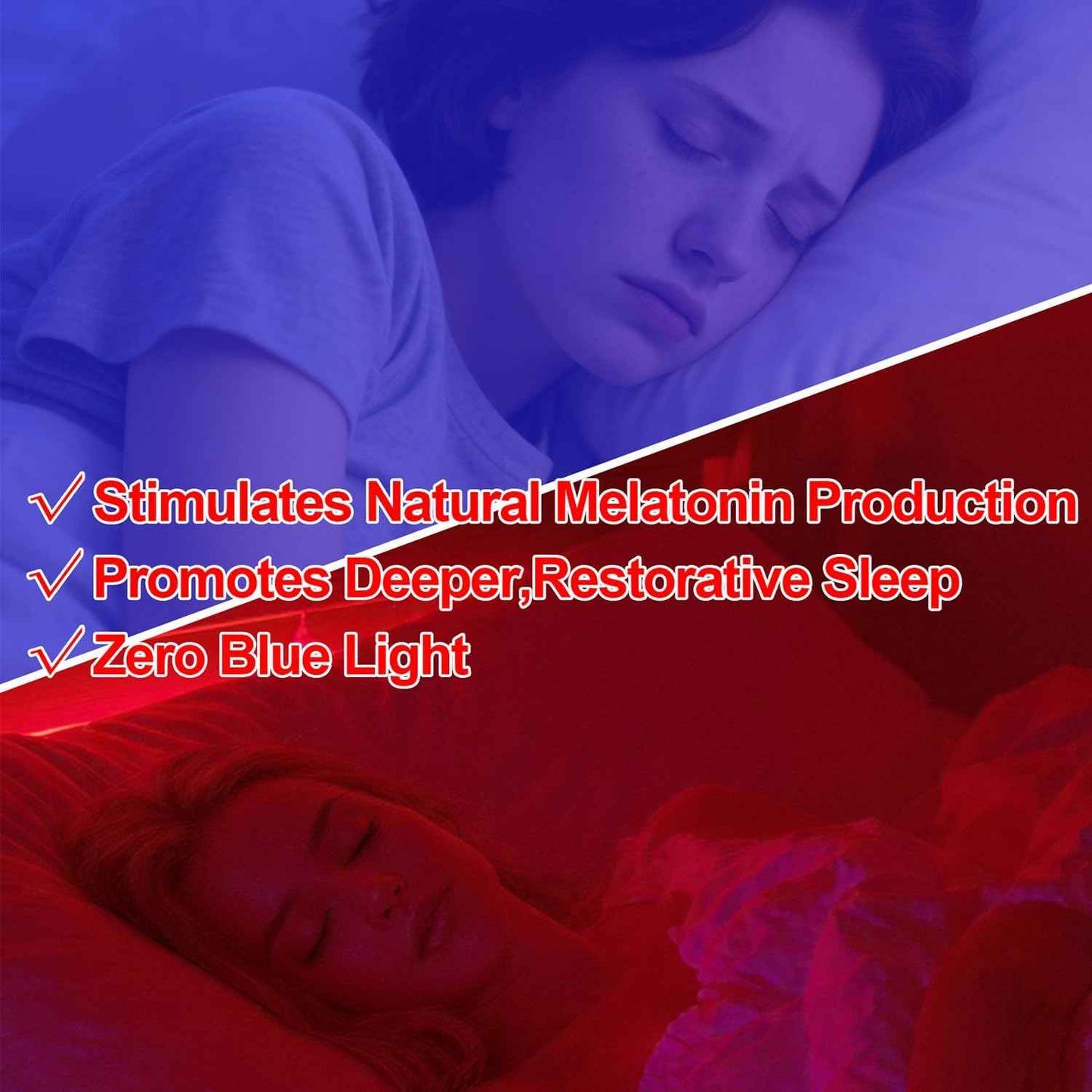LumiRed Melatonin Safe Red Night Light for Bedroom and Meditation Room, Dusk to Dawn Auto Sensor