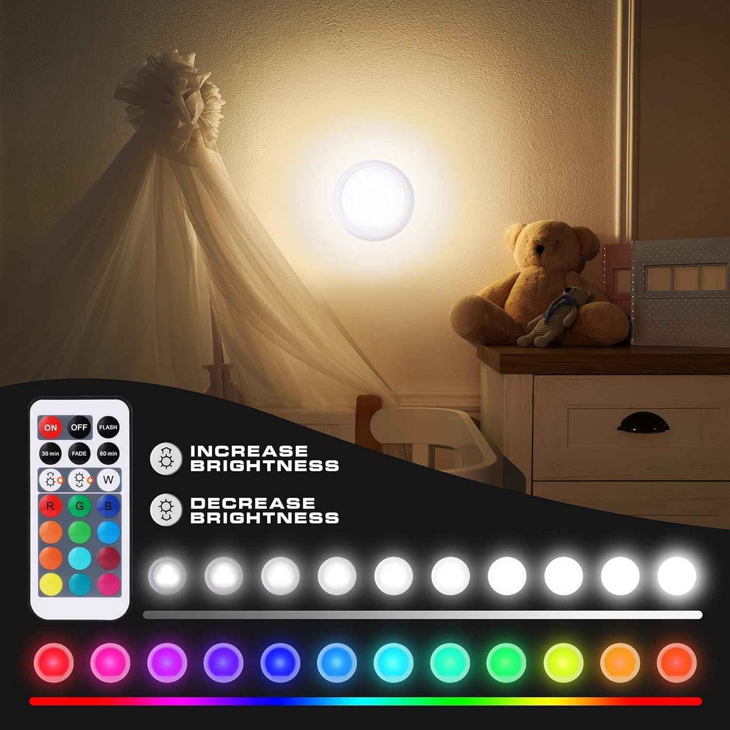 EverBrite Tap Light – Thoughtful Housewarming Gift for New Homeowners, 12 RGB Colors