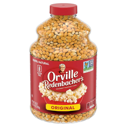 Orville Redenbacher's Gourmet Popcorn Kernels – Thoughtful Hostess Gift for Game Room & Backyard Patio, 30 oz Jar