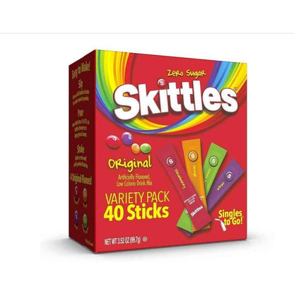 Skittles Singles To Go Variety Pack – Fun Flavored Water Packets for Picky Kids and Packed Lunches, 30 Sticks