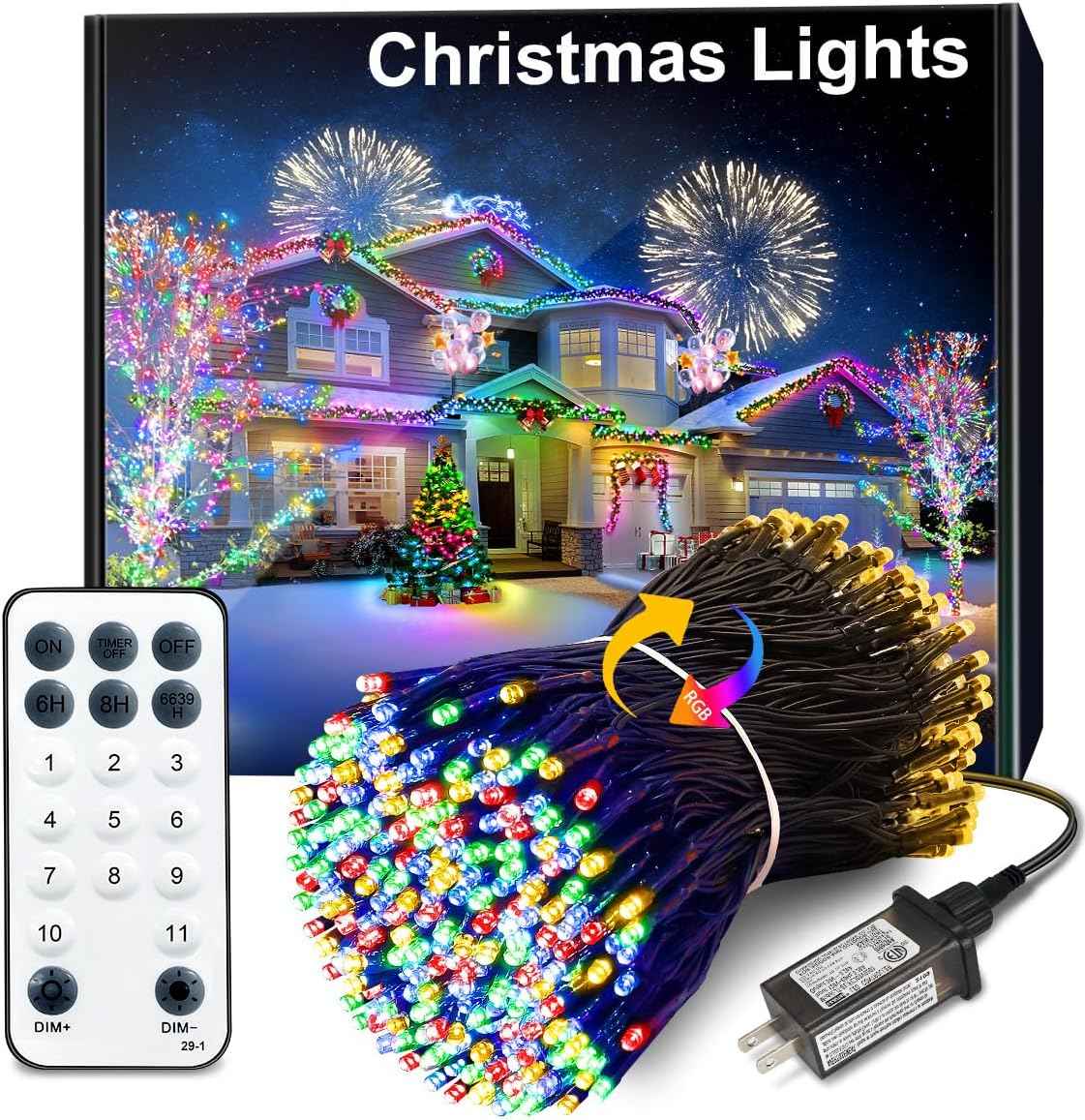 LuminaGlow Pro Weatherproof LED String Lights – 344FT Backyard & Fence Lighting, 8 Modes Remote Control