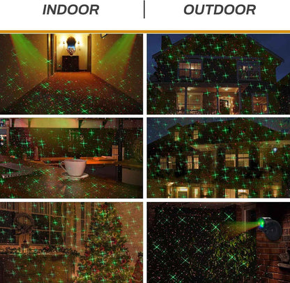 Lumilux Glow Star Projector – Clean One Piece Holiday Decor, One Device Replaces String Lights Clips and Extension Cords