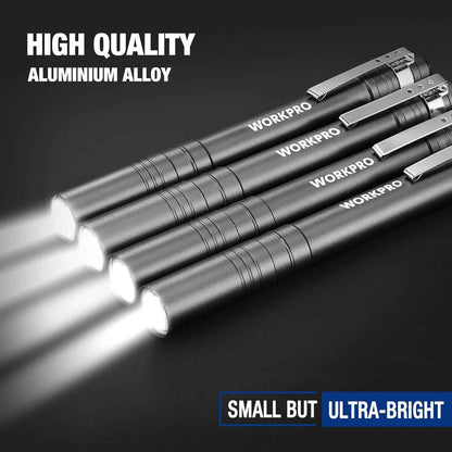 WORKPRO LED Pen Light – Anti-Accidental Activation Flashlight for Home Toolkits and Emergency Go-Bags