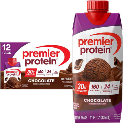 Premier Protein Shake, Chocolate, 30g Protein, 11 fl oz, 12 Pack | Post-Workout Recovery Ritual for Your Self-Care Routine