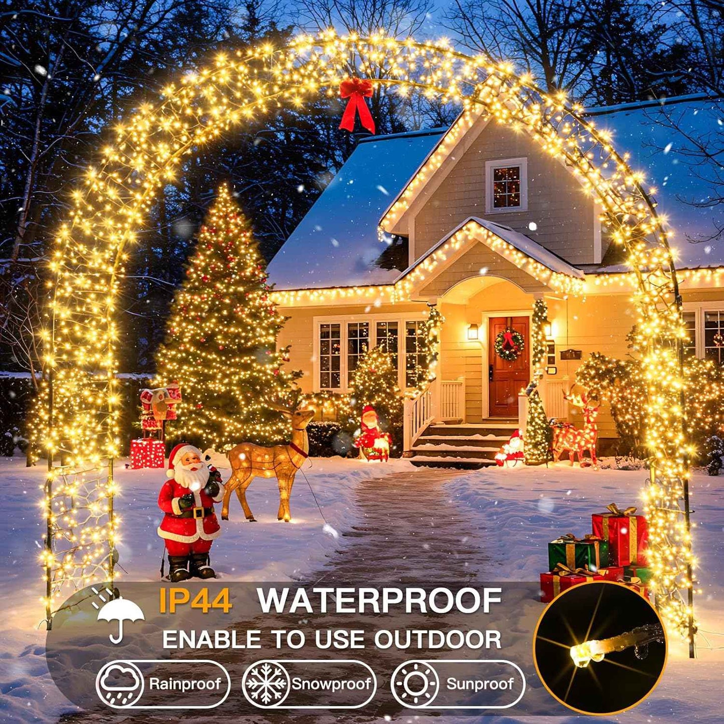 suddus 30V Low Voltage String Lights – Flameless Bedroom Lighting with Timer and IP44 Waterproof, 33ft 100 LED Warm White