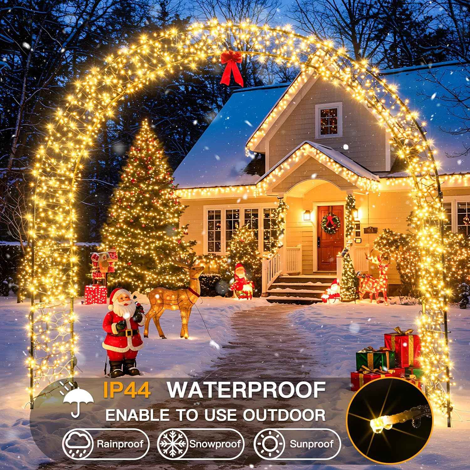 suddus 30V Low Voltage String Lights – Flameless Bedroom Lighting with Timer and IP44 Waterproof, 33ft 100 LED Warm White