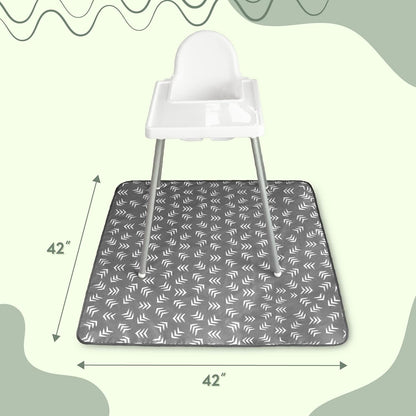 S&T_INC._Baby_Splat_Mat_for_Under_High_Chair,_Water_Resistant_Floor_Mat,_42_Inches_by_42_Inches,_Grey_Scatter