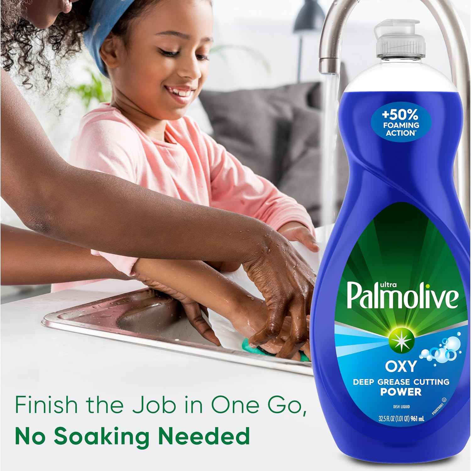 Palmolive Oxy Power Degreaser Dish Soap – Child-Safe Baby Bottle and Kid Cup Cleaner, 32.5 Fl Oz Pack of 4