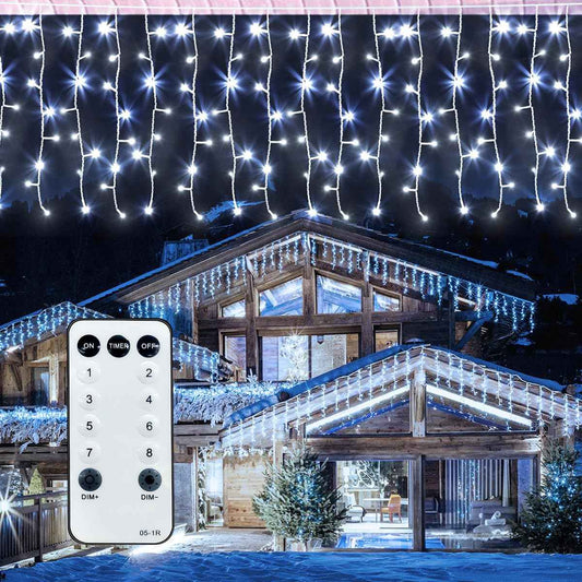 Lumivox Icicle Lights – Child-Safe 29V Cool Touch String for Playroom and Kids Bedroom Window, 32.8ft