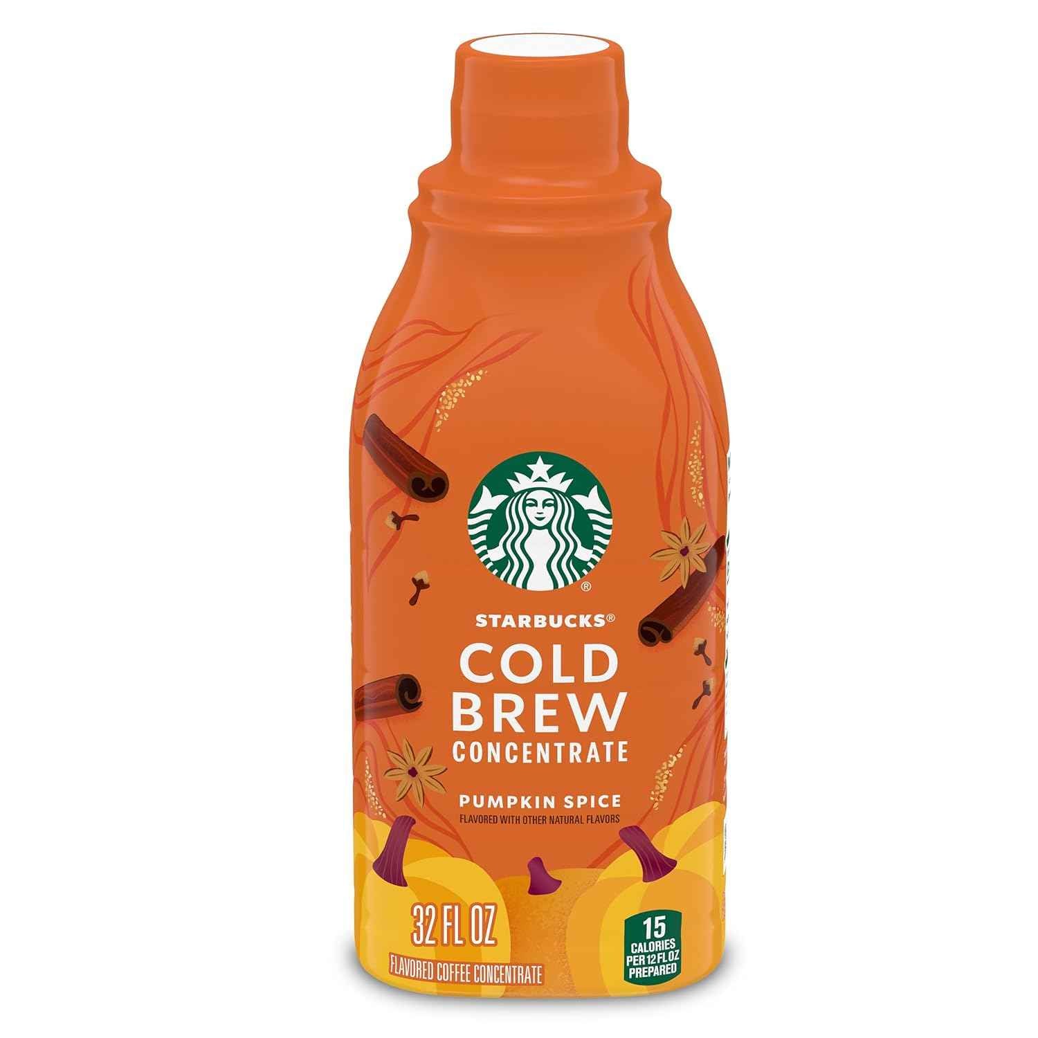 Starbucks Cold Brew Pumpkin Spice Concentrate – Backyard Patio Fall Drink, 32 oz Portable Multi-Serve