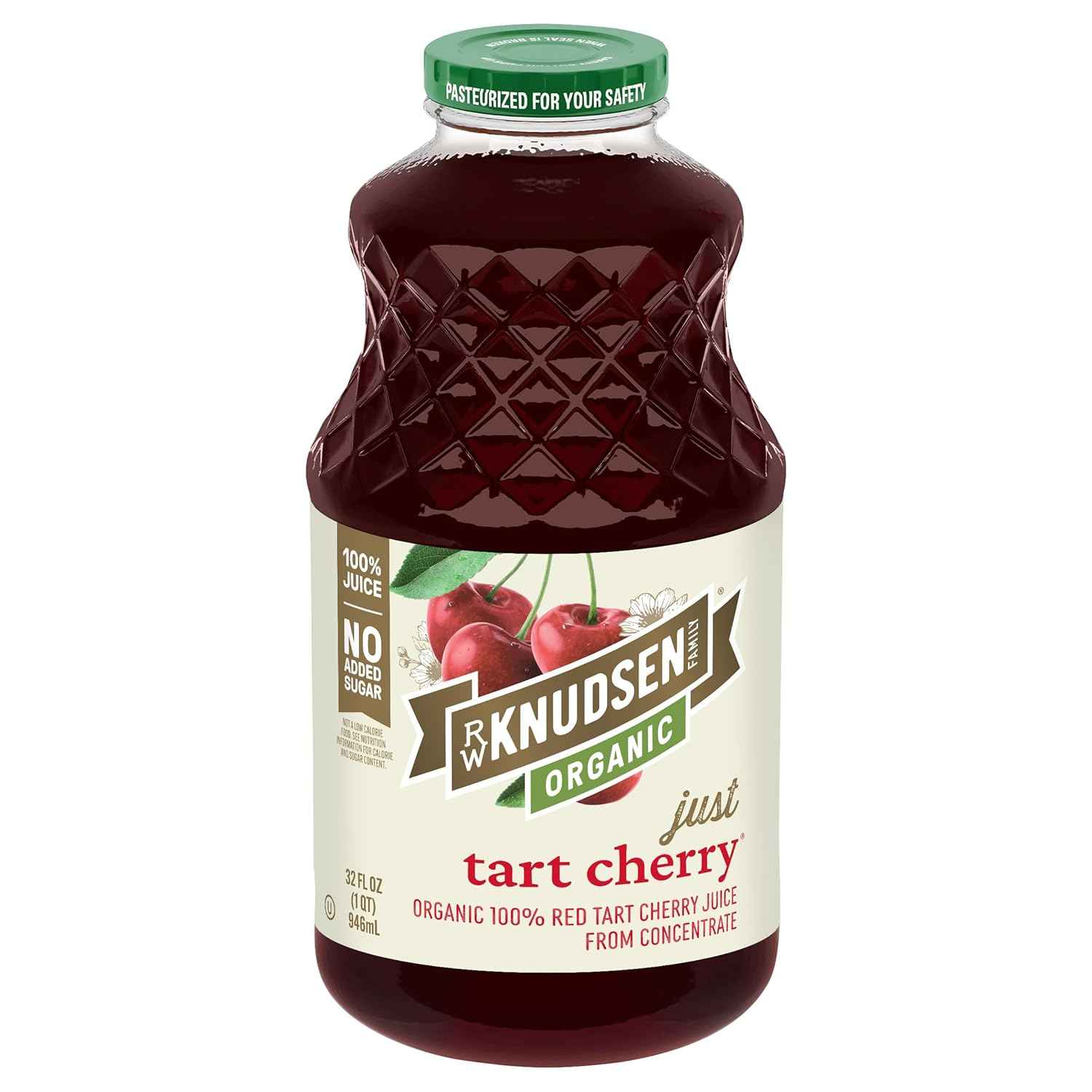 R.W. Knudsen Family Just Tart Cherry Juice – Thoughtful Wellness Gift for Mom, 32 oz Glass Bottle