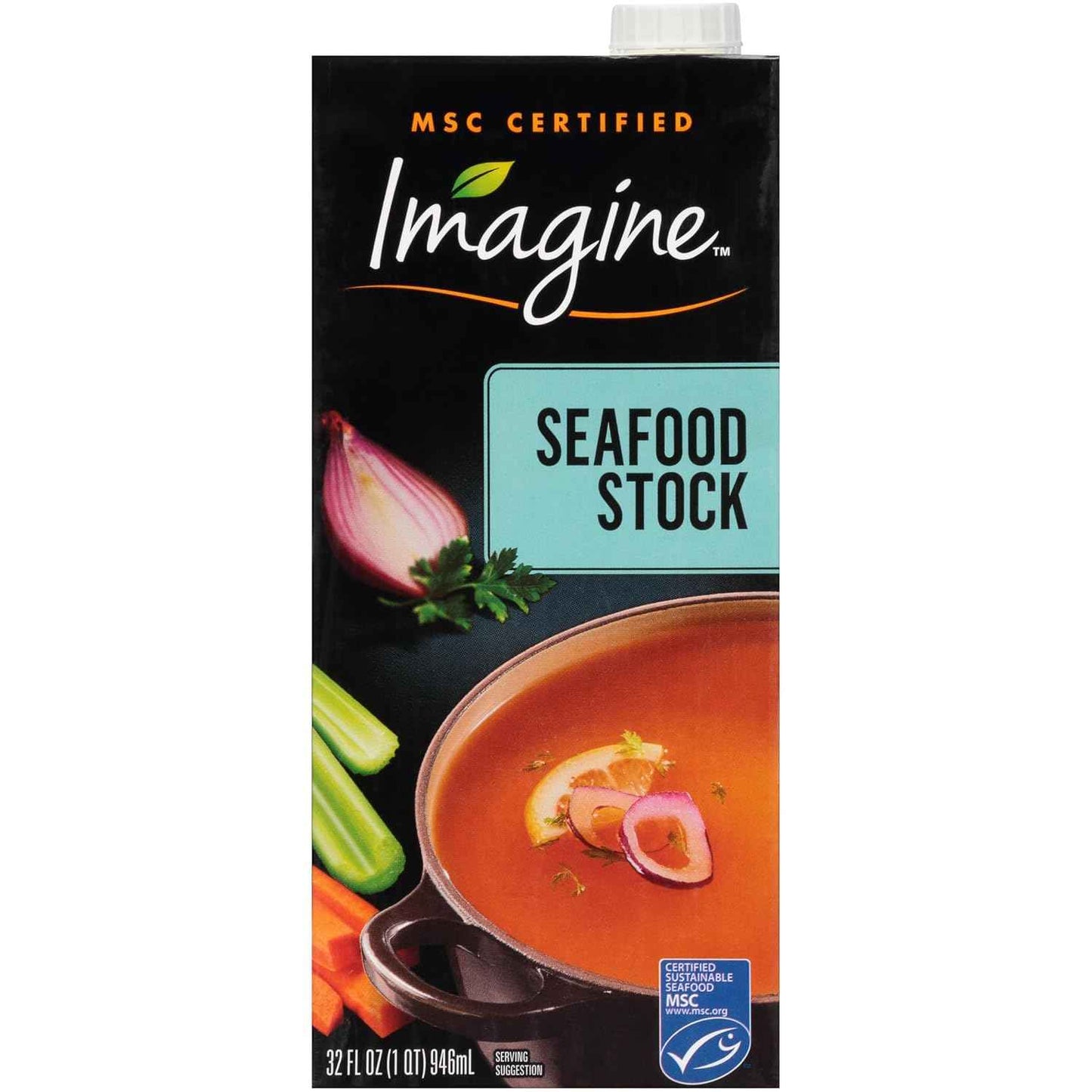 Imagine Seafood Stock 32 oz – Simple Organic Seafood Broth for the Uncluttered Pantry