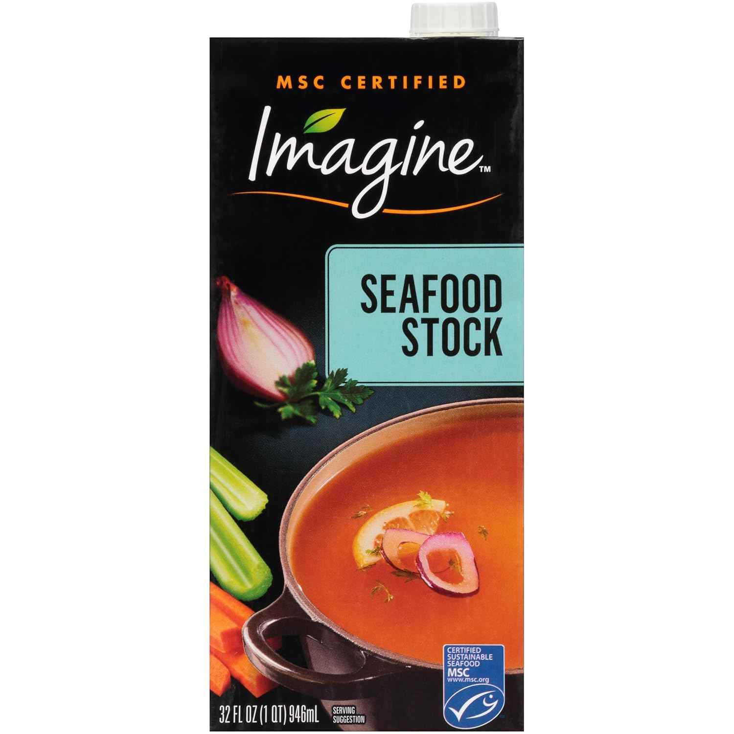 Imagine Seafood Stock 32 oz – Simple Organic Seafood Broth for the Uncluttered Pantry