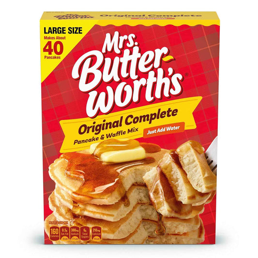 Mrs. Butterworth Pancake and Waffle Mix, Calcium-Rich No-Preservative Breakfast for Caregiver Wellness, 32 oz