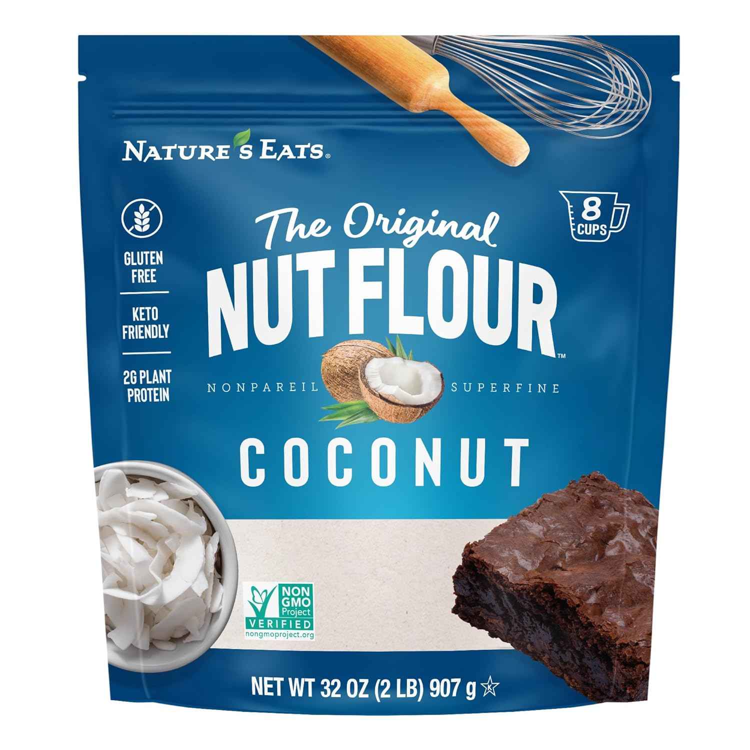 Nature's Eats Coconut Flour, 32 Oz – Thoughtful Organic Gift for the Home Baker on Her Birthday