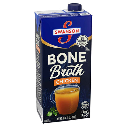 Swanson Chicken Bone Broth – 32 oz Clean-Label Staple for Intentional Home Cooking