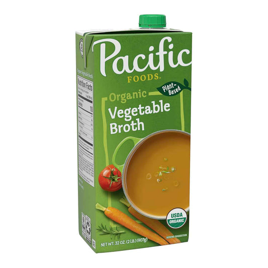 Pacific Foods Organic Vegetable Broth – Quick Weeknight Meal Starter for Busy Professionals, 32 oz
