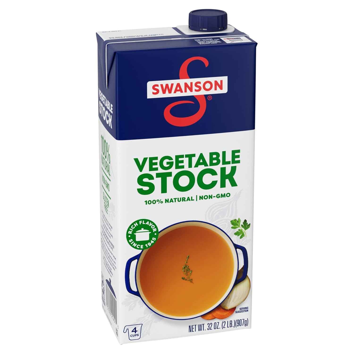 Swanson Gluten Free Vegetable Stock – Streamlined Cooking Liquid for Clean Counter Cooking