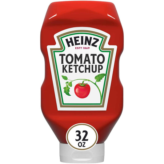 Heinz Tomato Ketchup, 32 oz Bottle – Backyard BBQ Topping for Burgers and Hot Dogs on the Patio Grill