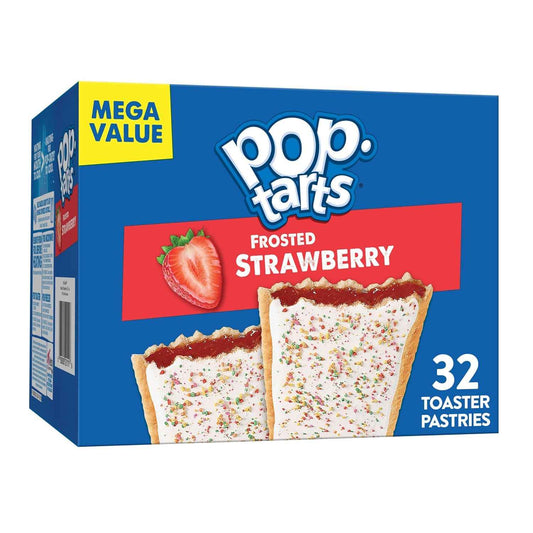 Pop-Tarts Frosted Strawberry Toaster Pastries 32ct – Sweet Treat to Pair with Coffee for a Mindful Morning Ritual